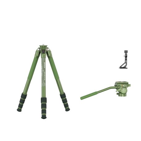 SIRUI SP004+G5X Alumínium Tripod Videófejjel, Matt Zöld