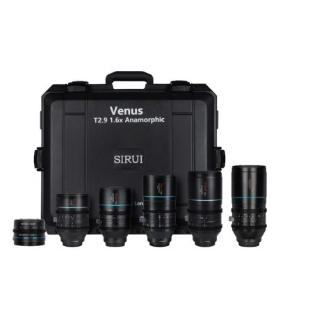 SIRUI Venus T2.9 1.6X quintet anamorf objektív készlet Sony E bajonettel és ADP125X adapterrel
