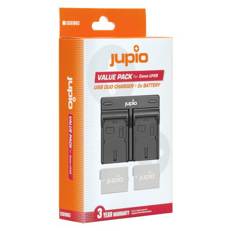 (Jupio) Jupio Value Pack: 2x LP-E8 akkumulátor 1120mAh + USB kettős töltő Ean Kód: 8718503027982