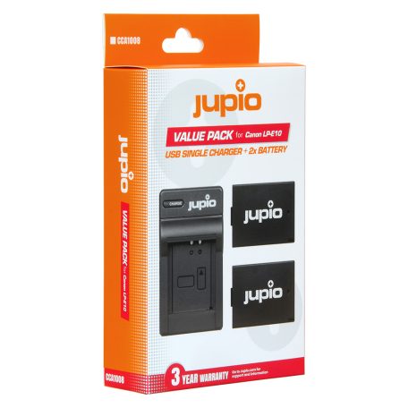 Jupio Value Pack Canon LP-E10  2db fényképezőgép akkumulátor + USB töltő