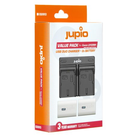 (Jupio) Jupio Value Pack: 2x LP-E6NH *ULTRA* 2600mAh akkumulátor + USB kettős töltő Ean Kód: 8719743934962