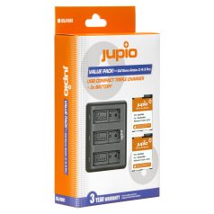   (Jupio) Jupio Value Pack: 2x akkumulátor DJI Osmo Action 3/4/5 Pro 1950mAh + kompakt USB hármas töltő Ean Kód: 8719743935310