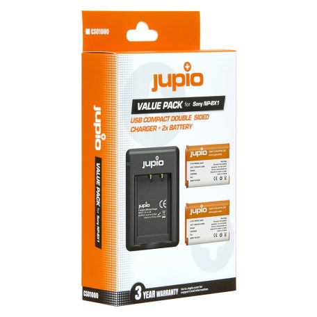 (Jupio) Jupio Value Pack: 2x NP-BX1 akkumulátor + kompakt USB kétoldalas töltő Ean Kód: 8718503027814