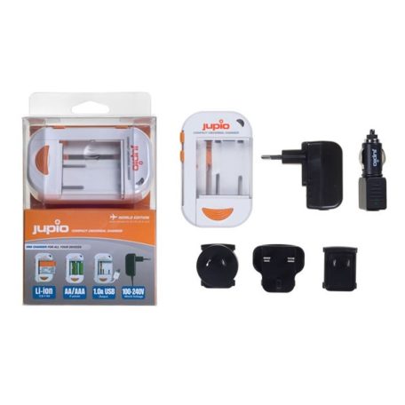 Jupio Kompakt univerzális Li-ion + AA/AAA + USB töltő