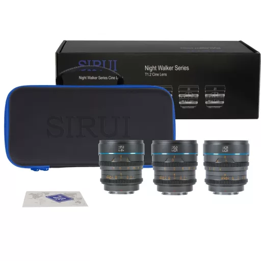 Sirui Night Walker 24mm + 35mm + 55mm T1.2 S35 Cine objektív (Sony E, szürke)