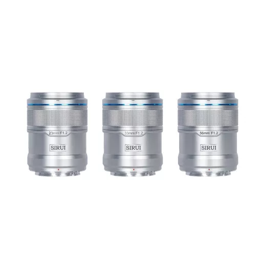 SIRUI Sniper F1.2 APS-C AF Trio objektív készlet Fuji X bajonettel (ezüst)