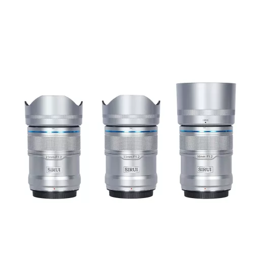 SIRUI Sniper F1.2 APS-C AF Trio objektív készlet Nikon Z bajonettel (ezüst)