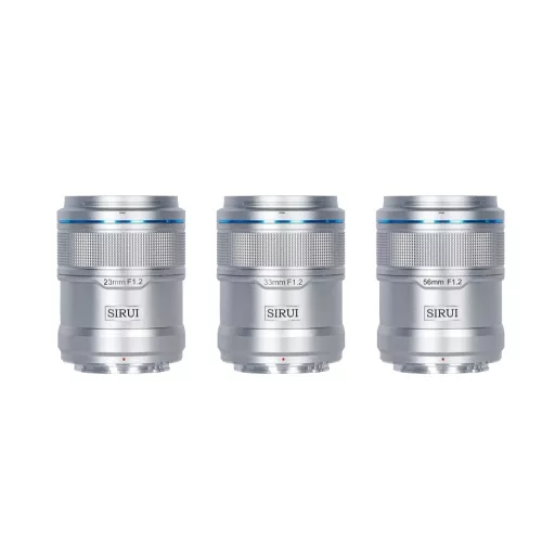 SIRUI Sniper F1.2 APS-C AF Trio objektív készlet Nikon Z bajonettel (ezüst)