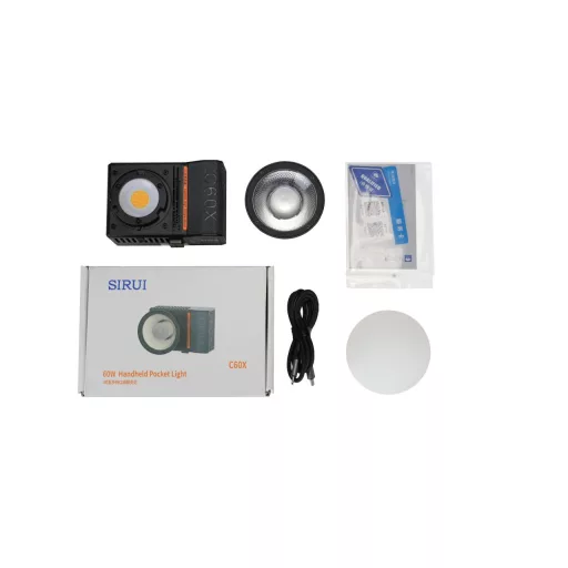 SIRUI C60X 60W kézi zseblámpa – hordozható COB LED videólámpa beépített akkumulátorral