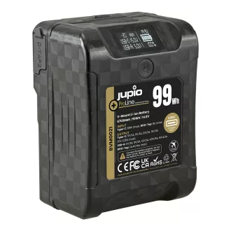   (Jupio) *ProLine* Extreme 99 V-bajonettes akkumulátor 6700mAh (99Wh) - LCD kijelző, USB-C PD 65W bemenet/kimenet, D-Tap bemenet/kimenet és USB-A kimenet Ean Kód: 8719743934641