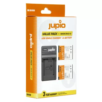   (Jupio) Jupio Value Pack: 2x EN-EL12 akkumulátor + USB töltő Ean Kód: 8718503027852
