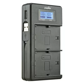   Jupio USB Duo töltő LCD kijelzővel Canon LP-E10 akkumulátorokhoz